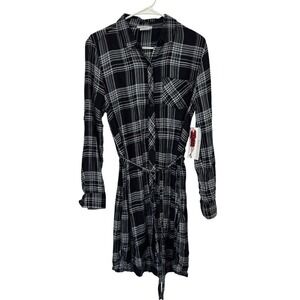 BLL NYX Plaid Black and White‎ Shirt Dress Size S